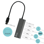 i-tec Metal U3HUB448 hub de interfaz USB 3.2 Gen 1 (3.1 Gen 1) Type-A 5000 Mbit/s Gris (4)