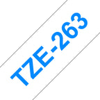 Brother TZE-263 cinta para impresora de etiquetas Azul sobre blanco (2)
