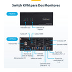 StarTech.com P2ADDH462-KVM-SWITCH interruptor KVM Negro