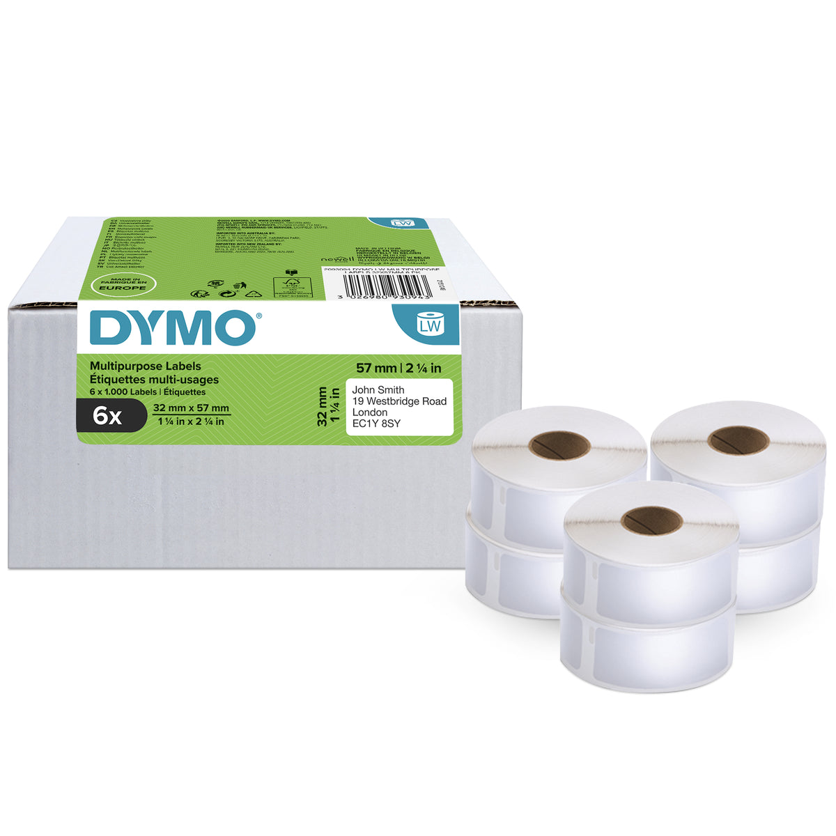 DYMO LW - Multi-Purpose Labels - 32 x 57 mm - 2093094 Blanco Etiqueta para impresora autoadhesiva