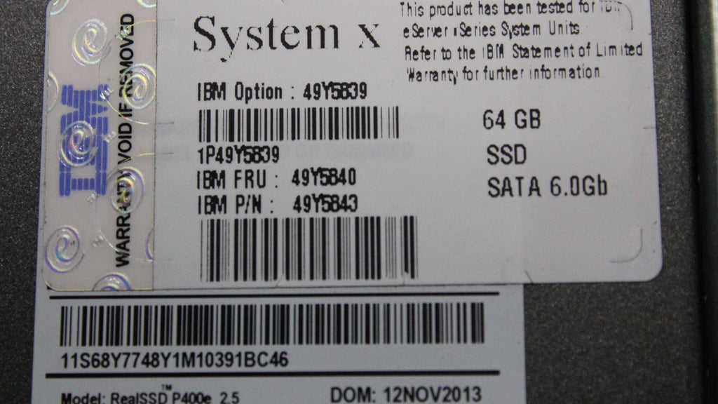 IBM 64GB SATA 2.5in MLC HS 49Y5840-RFB – Reacondicionado
