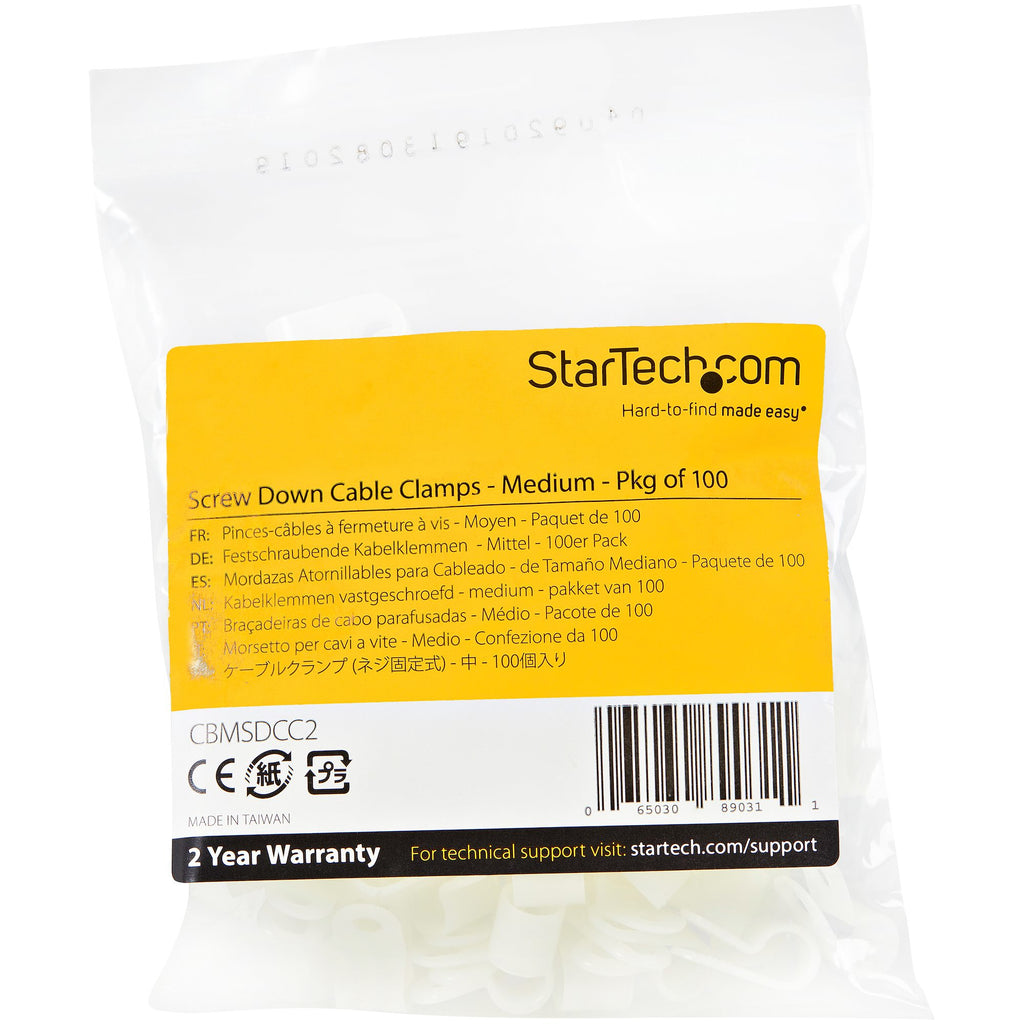 StarTech.com CBMSDCC2 abrazadera para cable Blanco 100 pieza(s) (6)