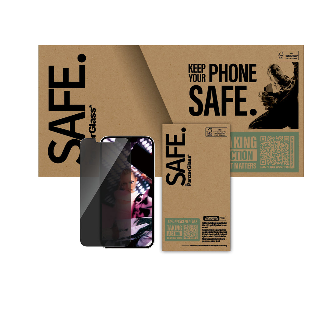 PanzerGlass SAFE. by ® 2-Way Privacy Screen Protector iPhone 17e | 16e | 14 | 13 | 13 Pro | Ultra-Wide Fit Protector de pantalla Apple 1 pieza(s) (2)
