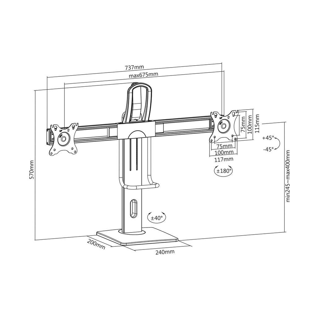 AISENS DT27TSR-065 soporte para monitor 68,6 cm (27") Escritorio (7)
