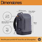 HP Travel 25 Liter 15.6 Iron Gray Laptop Backpack 39,6 cm (15.6") Azul, Gris (5)
