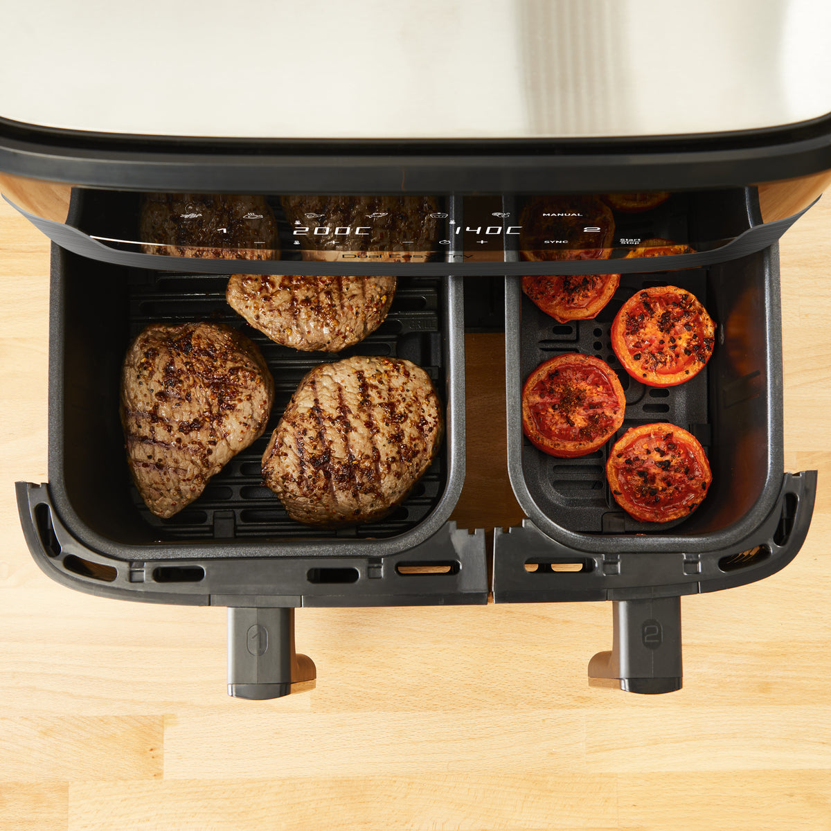 Tefal Dual Easy Fry & Grill EY905B Doble 8,3 L Independiente 2700 W Freidora de aire caliente Gris (6)