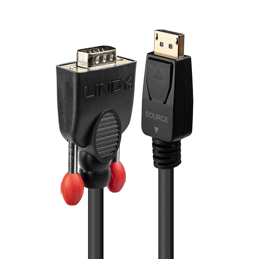 Lindy 41942 adaptador de cable de vídeo 2 m VGA (D-Sub) DisplayPort Negro (2)