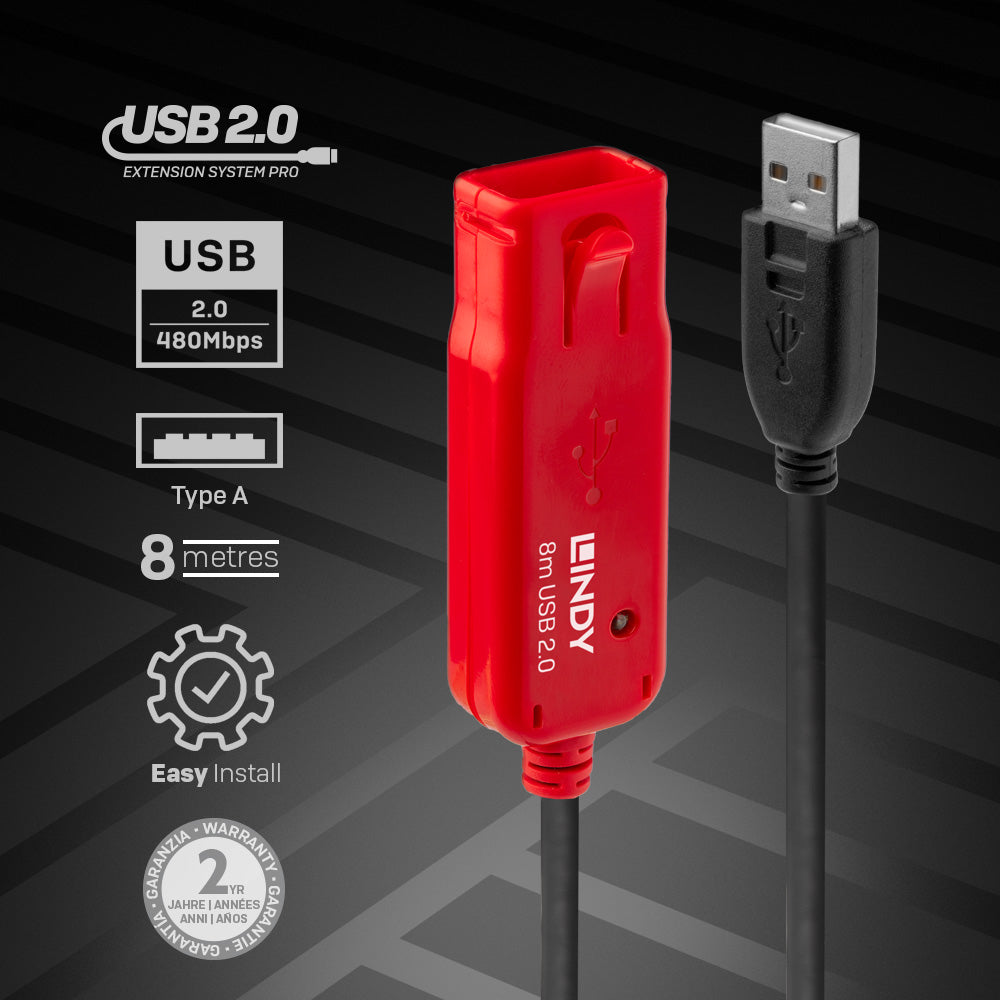 Lindy 42780 cable USB USB 2.0 8 m USB A Negro (4)
