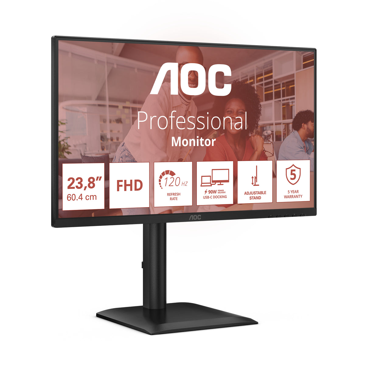 AOC E4 24E4CV pantalla para PC 60,5 cm (23.8") 1920 x 1080 Pixeles Full HD LED Negro (3)