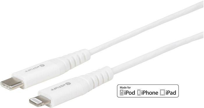 eSTUFF USB-C Lightning Cable MFI 2m White Blanco
