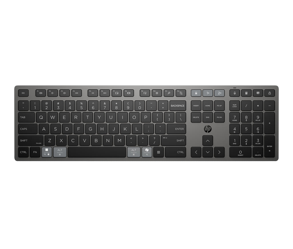 HP 720 Multi-Device Rechargeable Wireless Keyboard teclado Hogar / Oficina USB + Bluetooth Negro (9)