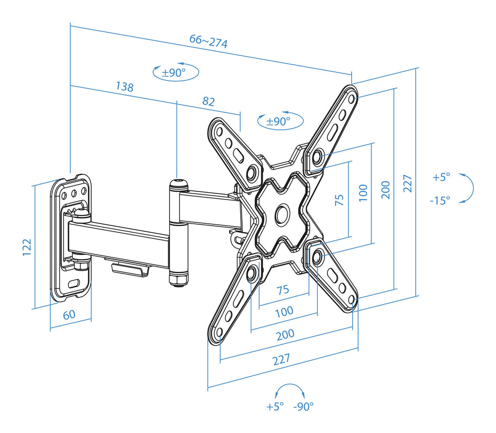 TooQ LP1344TN-B soporte para TV 109,2 cm (43") (5)