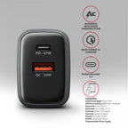 Axagon ACU-PQ67D cargador de dispositivo móvil Universal Negro, Gris Corriente alterna Carga rápida Interior (5)