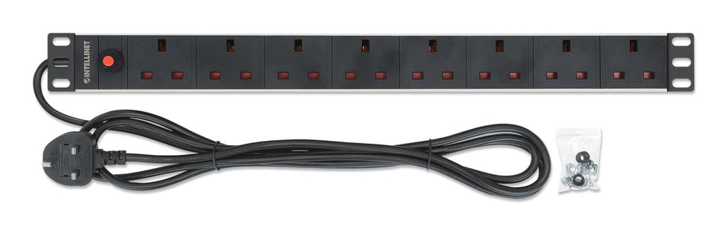 Intellinet 715324 unidad de distribución de energía (PDU) 8 salidas AC 1U Negro, Blanco (5)