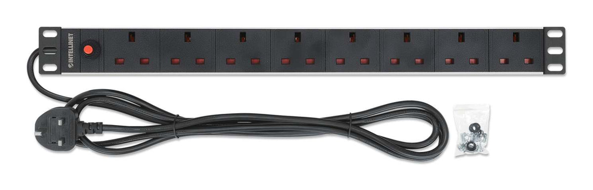Intellinet 715324 unidad de distribución de energía (PDU) 8 salidas AC 1U Negro, Blanco (5)