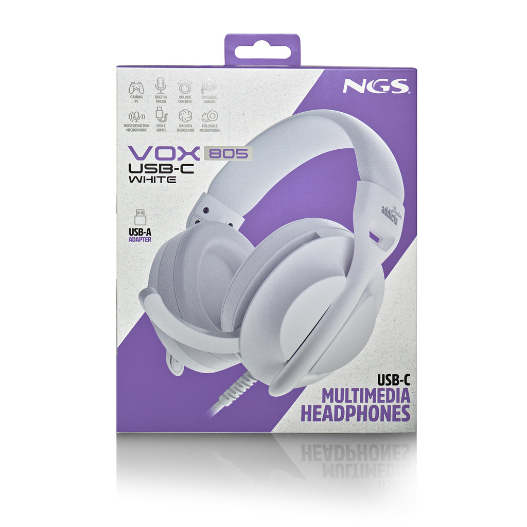 NGS VOX805 USB-C WHITE Auriculares Alámbrico Diadema Llamadas/Música USB Tipo C Blanco (8)