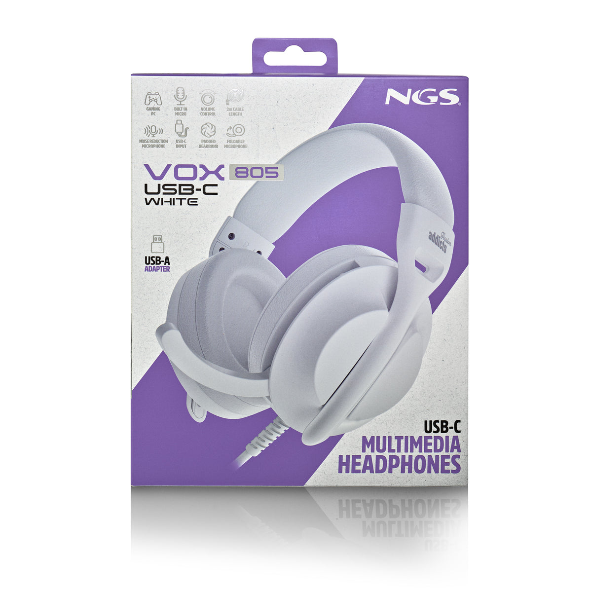 NGS VOX805 USB-C WHITE Auriculares Alámbrico Diadema Llamadas/Música USB Tipo C Blanco (8)