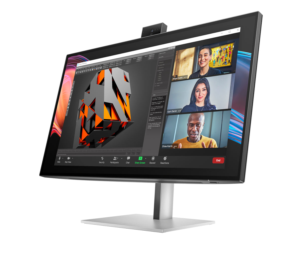 HP Series 7 Pro 27 inch 4K Conferencing Monitor - 727pm PVC Free pantalla para PC 68,6 cm (27") 3840 x 2160 Pixeles 4K Ultra HD LCD Plata (4)