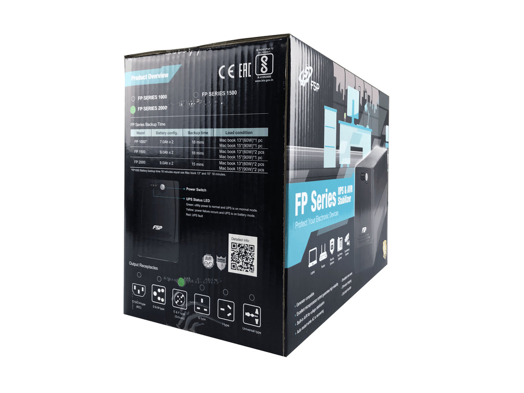 FSP FP 1500 sistema de alimentación ininterrumpida (UPS) Línea interactiva 1,5 kVA 900 W 4 salidas AC (5)