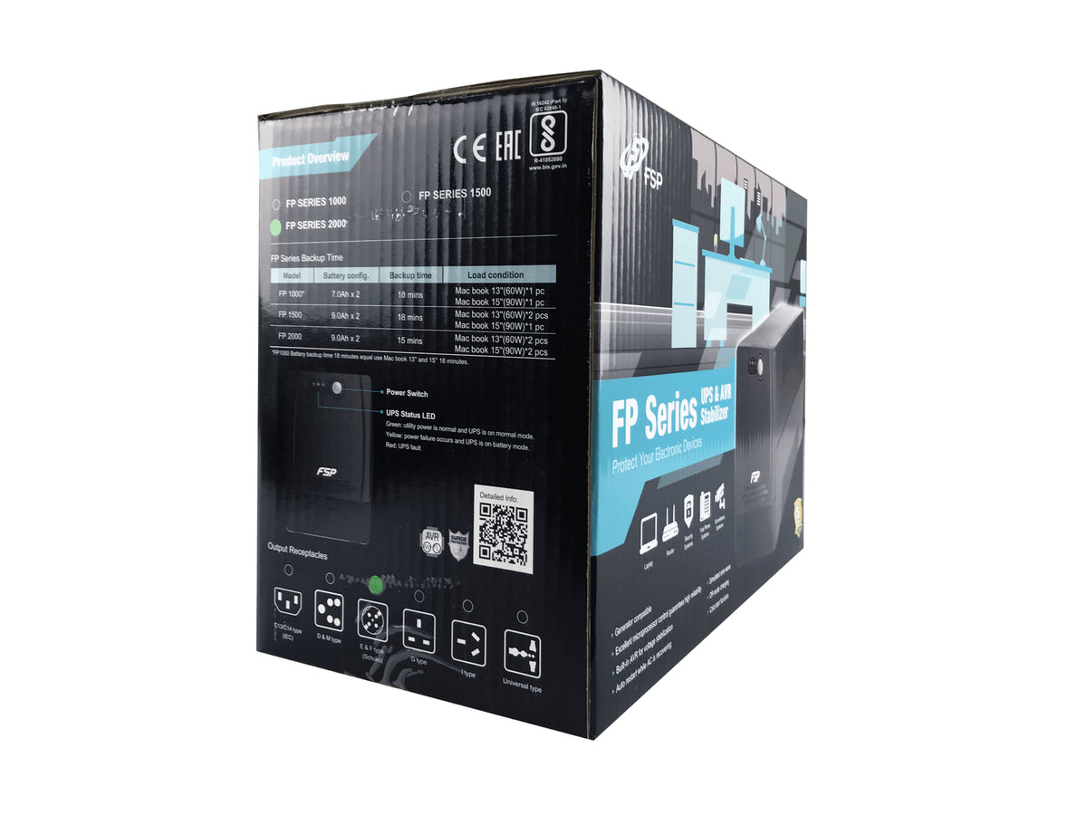 FSP FP 1500 sistema de alimentación ininterrumpida (UPS) Línea interactiva 1,5 kVA 900 W 4 salidas AC (5)