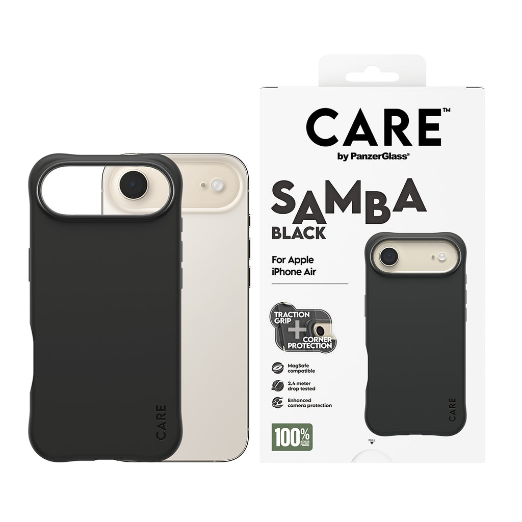 PanzerGlass CARE™ by ® Samba Case Black w. MagSafe iPhone Air funda