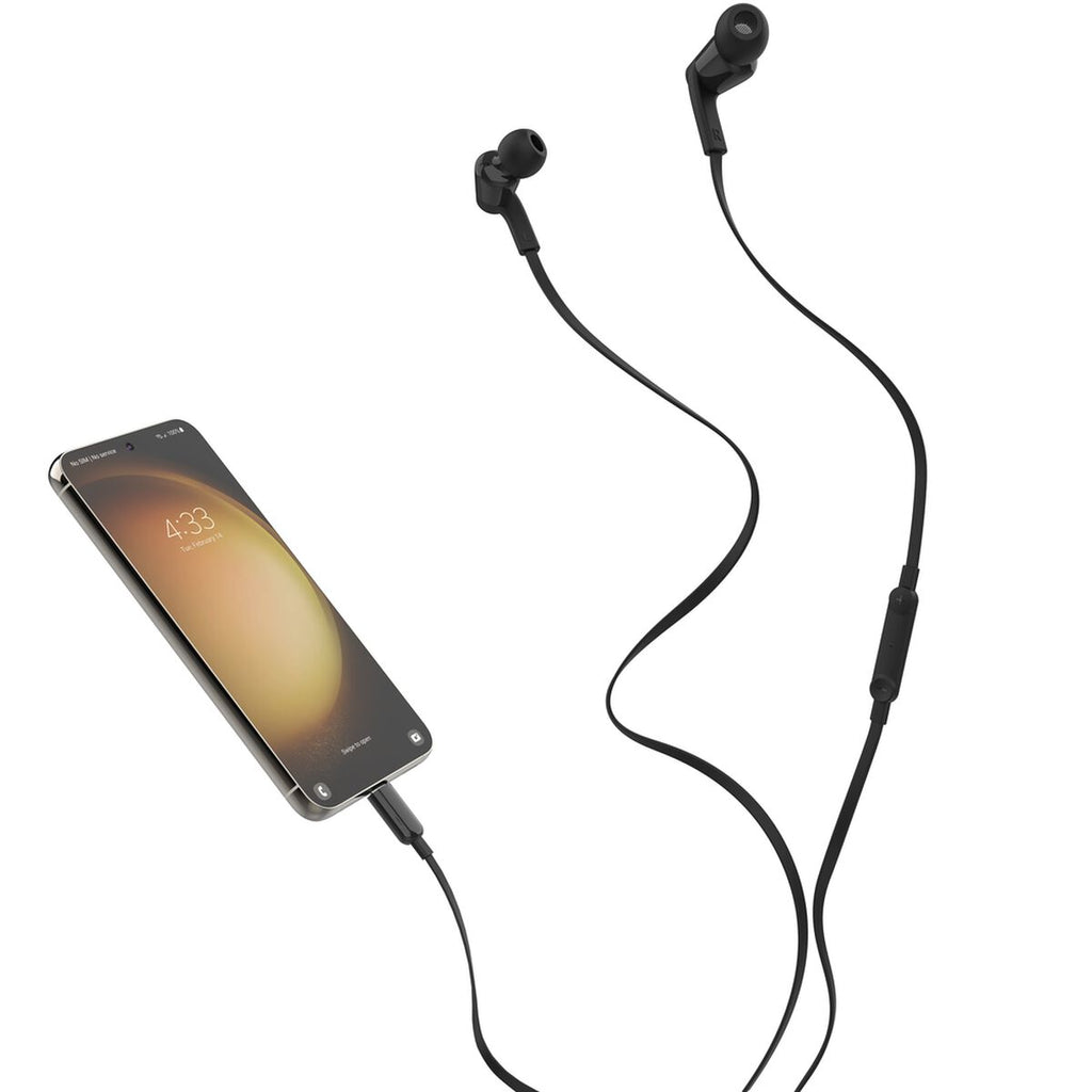 Auriculares internos con micro - en oreja - cableado - USB-C - aislamiento de ruido - negro
