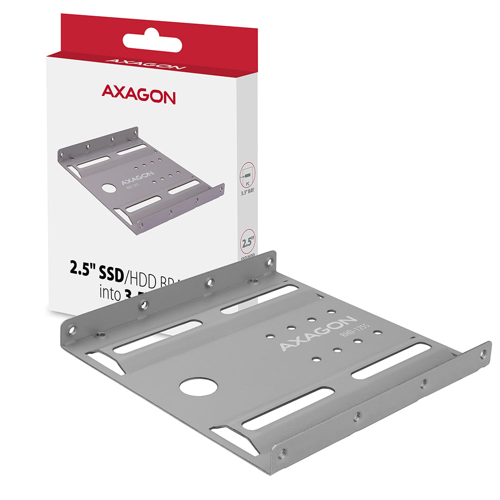 Axagon RHD-125B Halterahmen für 1x 2.5\" im 3.5\" Slot - grau Gris Metal (9)