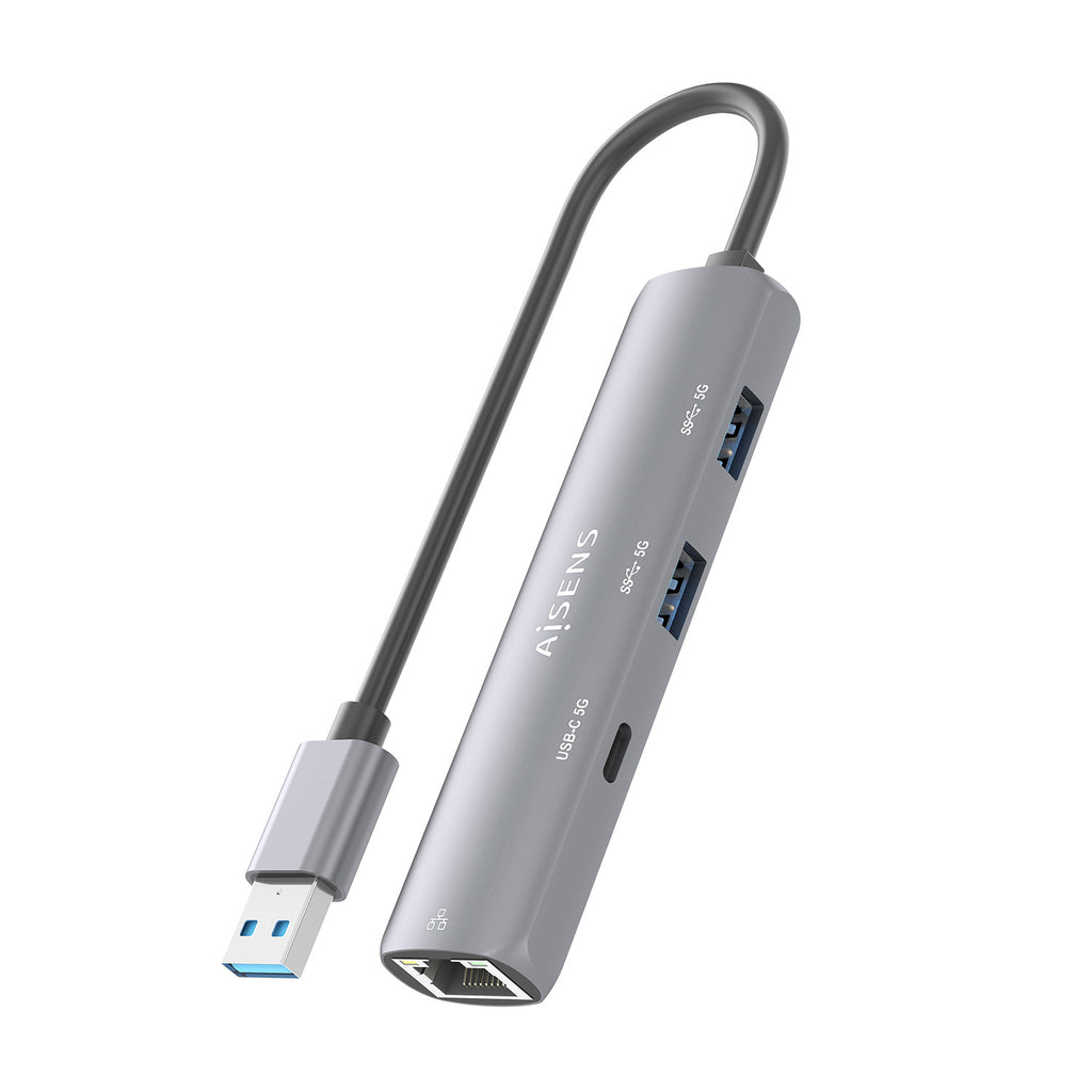 AISENS ASUC-4P035-GR base para portátil y replicador de puertos Alámbrico USB 3.2 Gen 1 (3.1 Gen 1) Type-A (6)