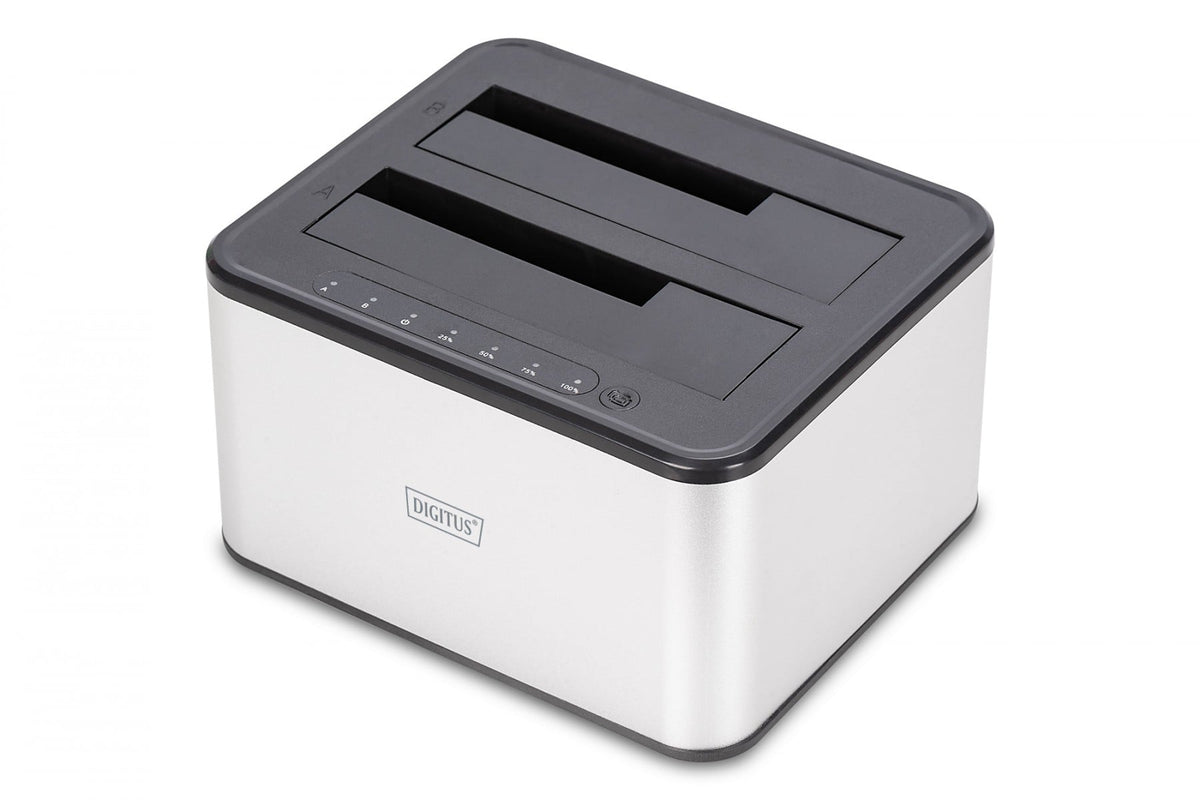 Station d'accueil USB 3.0 Super Speed pour jusqu'à 2x SSD/HDD 2.5/3.5" SATA III max. 2x20 To avec fonction de clonage