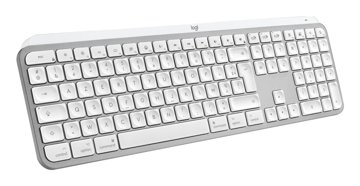 Logitech Master MX Keys S for Mac teclado Oficina RF Wireless + Bluetooth AZERTY Francés Aluminio, Blanco (4)
