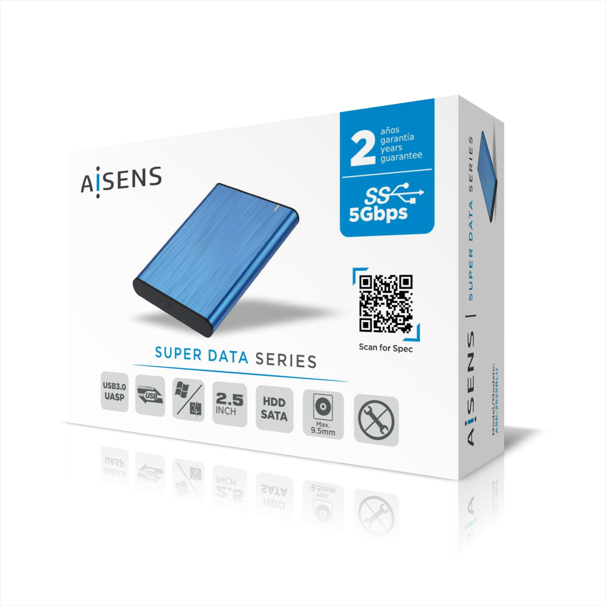 AISENS ASE-2525BLU caja para disco duro externo Caja externa para unidad de estado sólido (SSD) 2.5" (6)