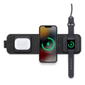 mophie 401311507 cargador de dispositivo móvil Auriculares, Auriculares, Smartphone, Reloj inteligente Negro USB Cargador inalámbrico Carga rápida Interior