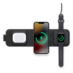 mophie 401311507 cargador de dispositivo móvil Auriculares, Auriculares, Smartphone, Reloj inteligente Negro USB Cargador inalámbrico Carga rápida Interior