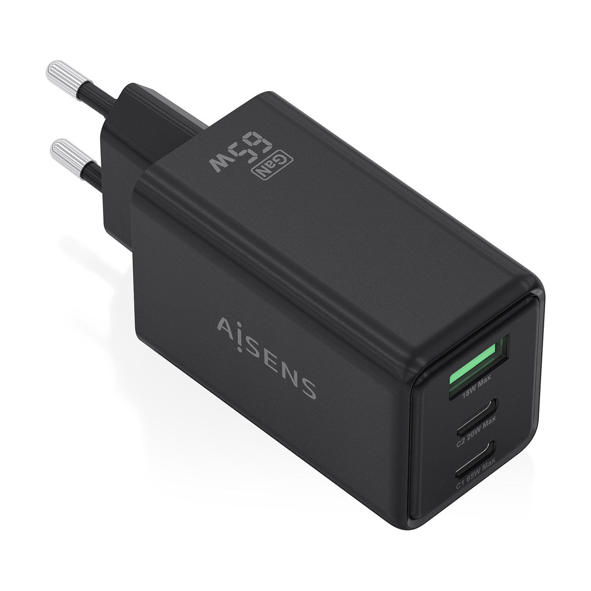 AISENS ASCH-65W3P073-BK cargador de dispositivo móvil Cámara digital, GPS, Teléfono móvil, Portátil, Smartphone, Tableta, Universal Corriente alterna Carga rápida Interior (2)