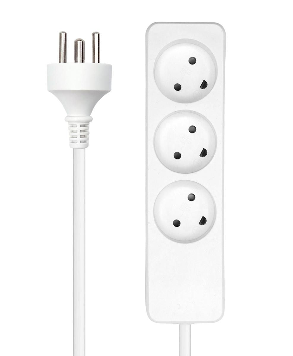Microconnect MC-GRU0301DKW base múltiple 1 m 3 salidas AC Blanco (3)