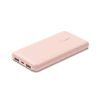 Cargador portátil - 10000 mAh - 18 vatios - 3 conectores de salida (USB-C, 2 x USB) - oro rosa