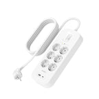 Protector contra sobretensiones - con puertos USB-C y USB-A - conectores de salida: 6 - 2 m cable