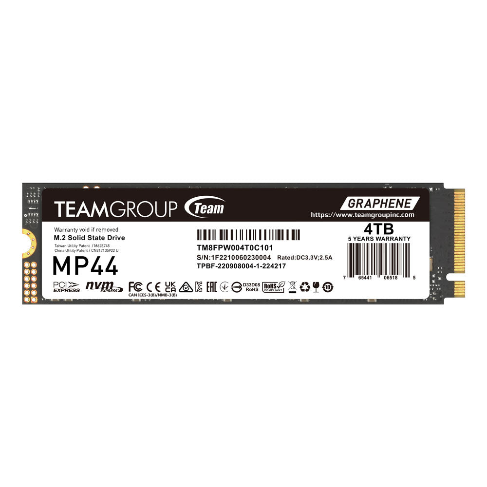 Team Group TM8FPW004T0C101 unidad estado sólido interna 4TB M.2 PCI