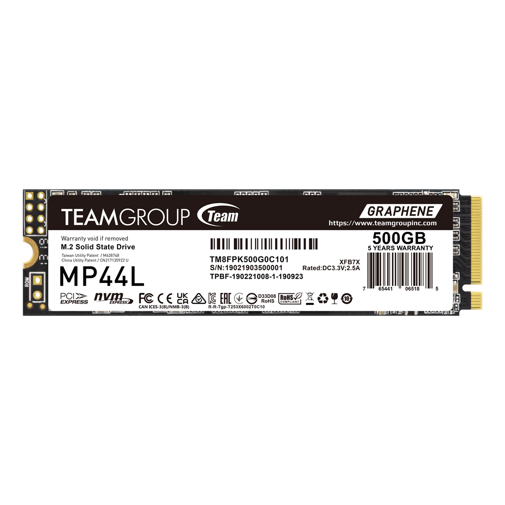 Team Group MP44L TM8FPK500G0C101 unidad estado sólido interna 500GB M.2