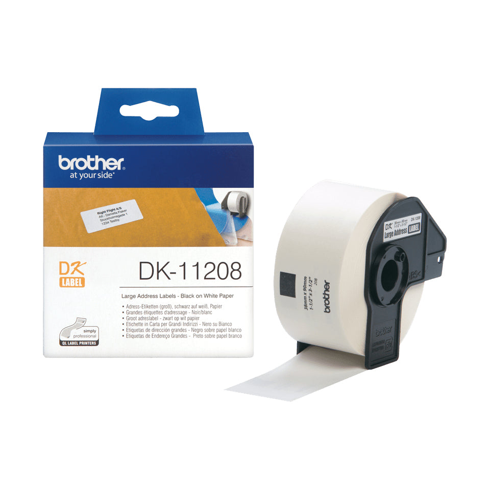 Brother DK-11208 cinta para impresora de etiquetas Negro sobre blanco (2)