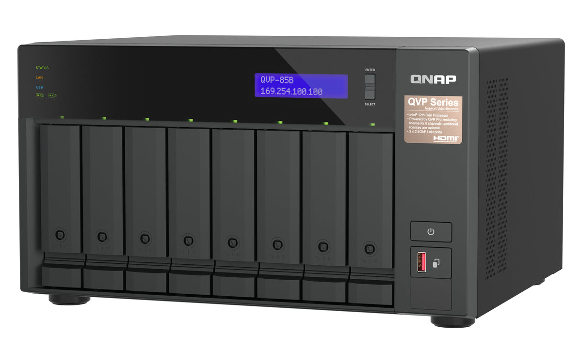 QNAP QVP-85B servidor de almacenamiento NAS Torre Intel® Core™ i5 32 GB DDR4 0 TB QVR Pro Negro (5)