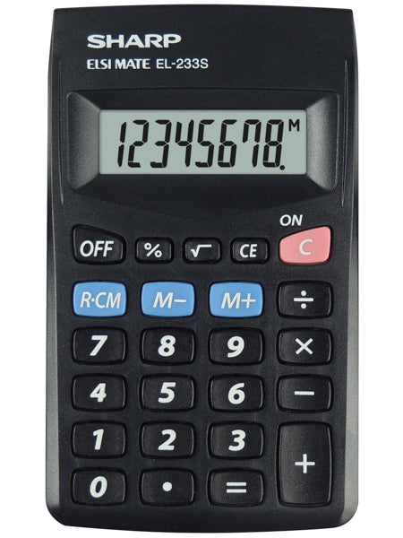 Sharp EL-233S calculadora Bolsillo Calculadora básica Negro