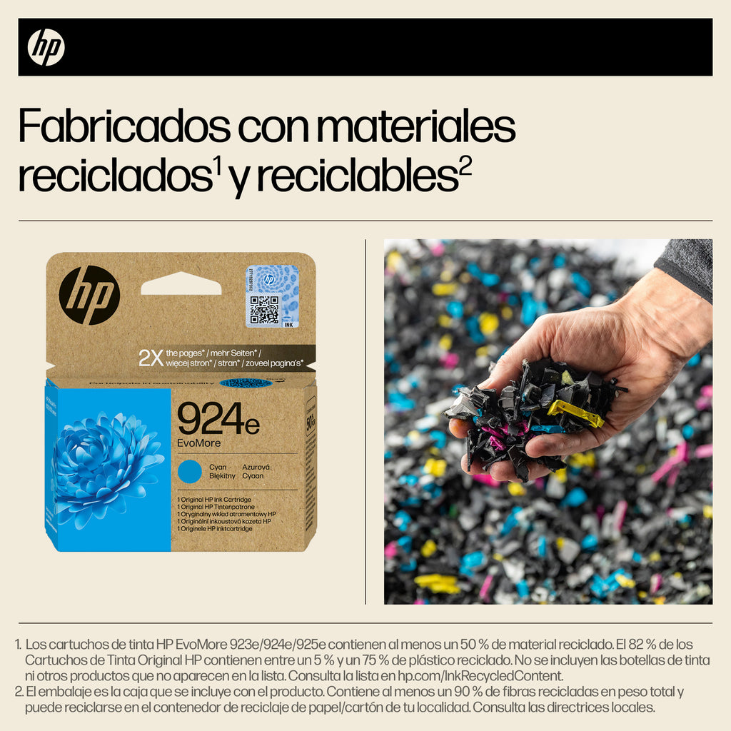 HP 924e EvoMore Cyan Original Ink Cartridge cartucho de tinta 1 pieza(s) Alto rendimiento (XL) (4)