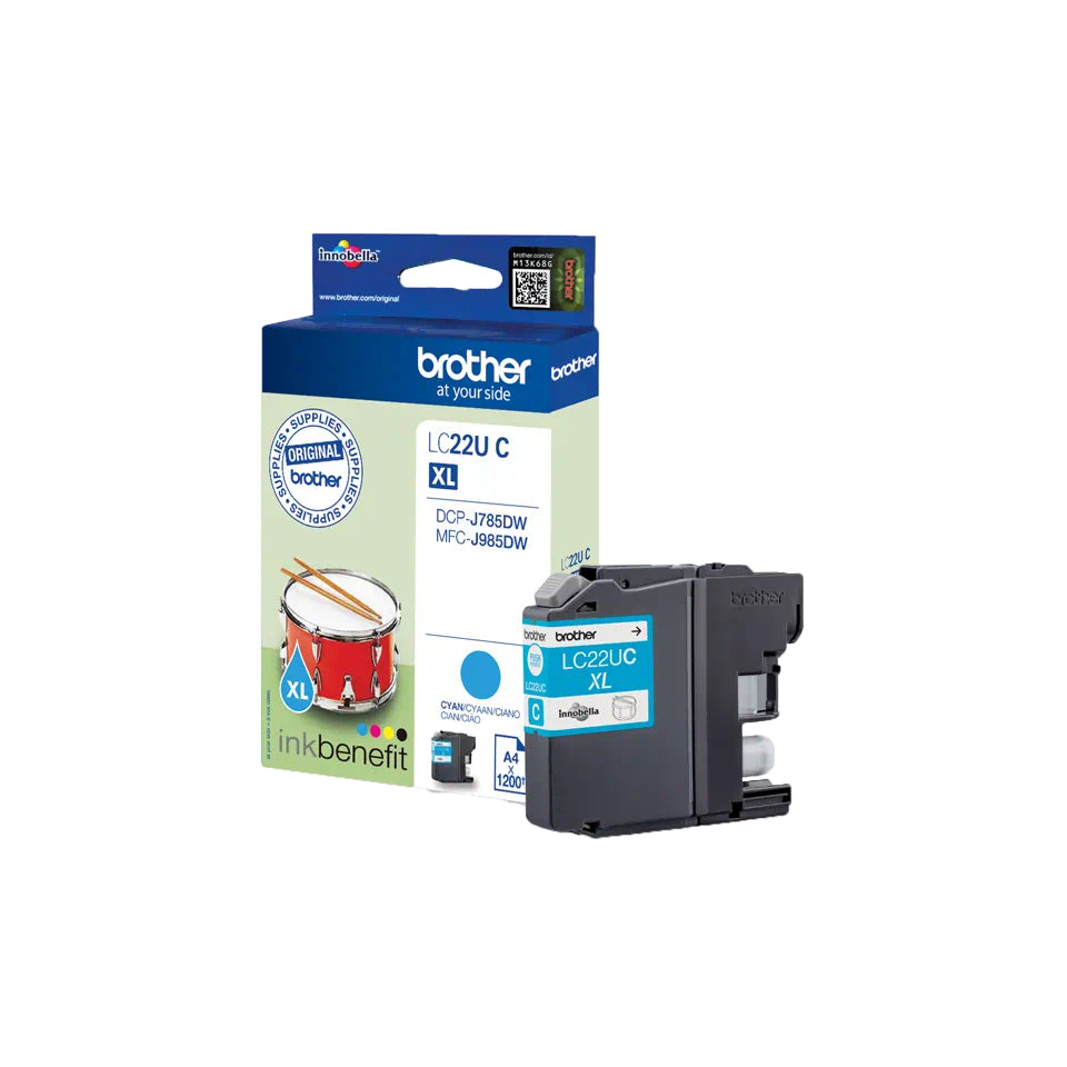 Brother LC22UC cartucho de tinta 1 pieza(s) Original Alto rendimiento (XL) Cian (3)