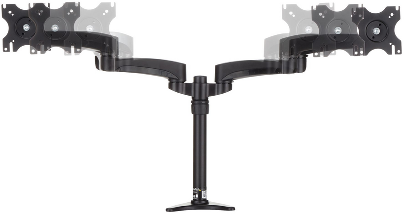 Startech ARMDUAL - Soporte con Mástil Ajustable de Fijación en Mesa para 2 (2)