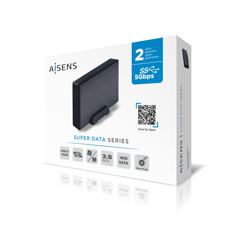 AISENS ASE-3530B caja para disco duro externo Caja de disco duro (HDD) Negro 3.5" (5)