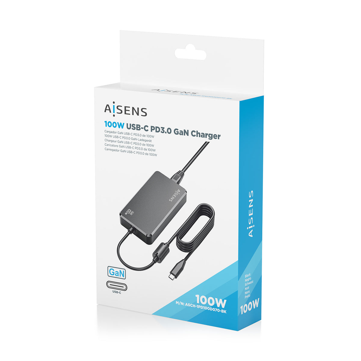 AISENS ASCH-1PD100D070-BK adaptador e inversor de corriente Interior (8)