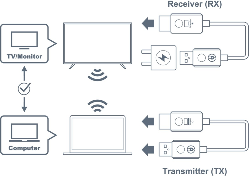 Optoma W3P00000011 - Transmisor y receptor, alargador de vídeo/audio vista 4