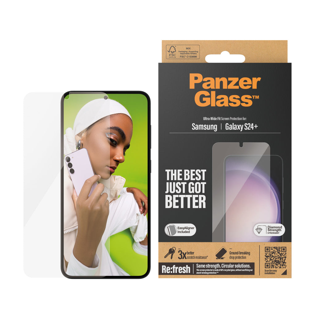 PanzerGlass ® Screen Protector Samsung Galaxy S24+ | Ultra-Wide Fit w. EasyAligner Protector de pantalla 1 pieza(s) (2)