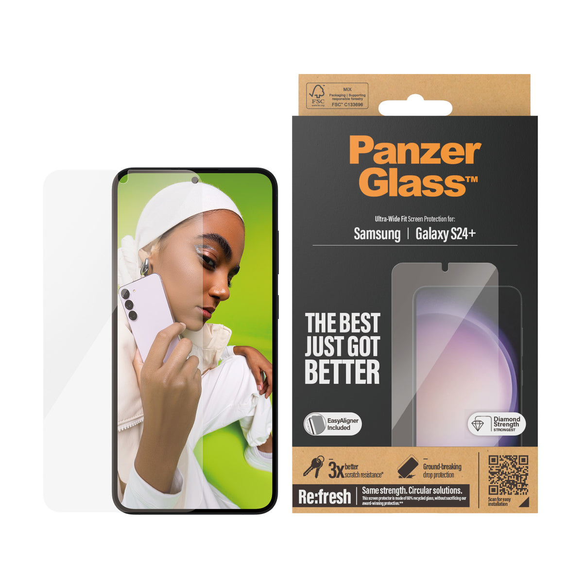 PanzerGlass ® Screen Protector Samsung Galaxy S24+ | Ultra-Wide Fit w. EasyAligner Protector de pantalla 1 pieza(s) (2)